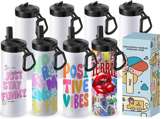 20 oz Tumbler With Plastic Sports Bottle Top upload your own design