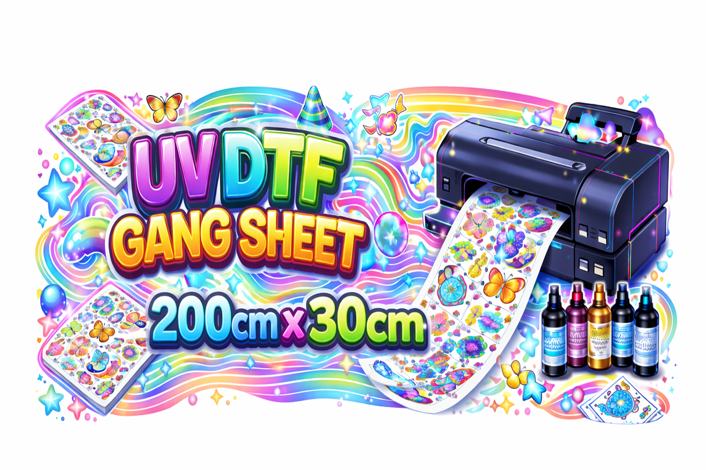 200cm x 30cm UV DTF Sheet (2 Meter)