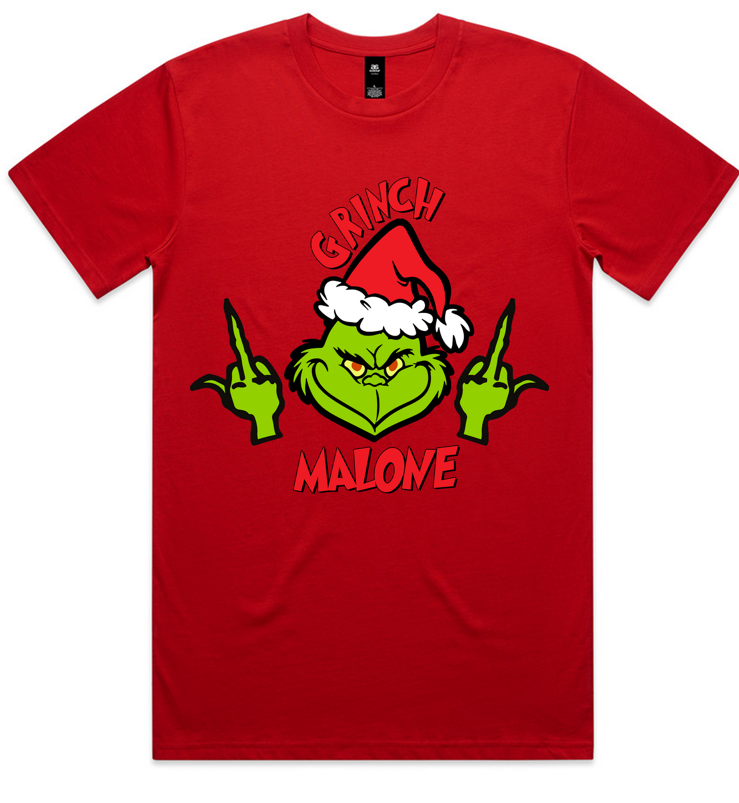 Grinch Christmas Design on AS Colour shirts Select Your Design