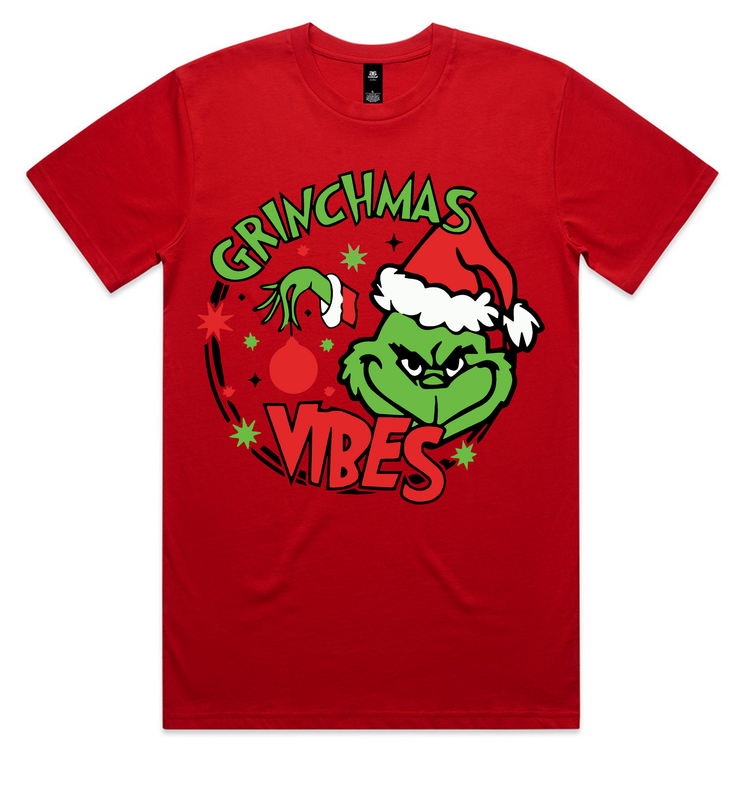 Grinch Christmas Design on AS Colour shirts Select Your Design