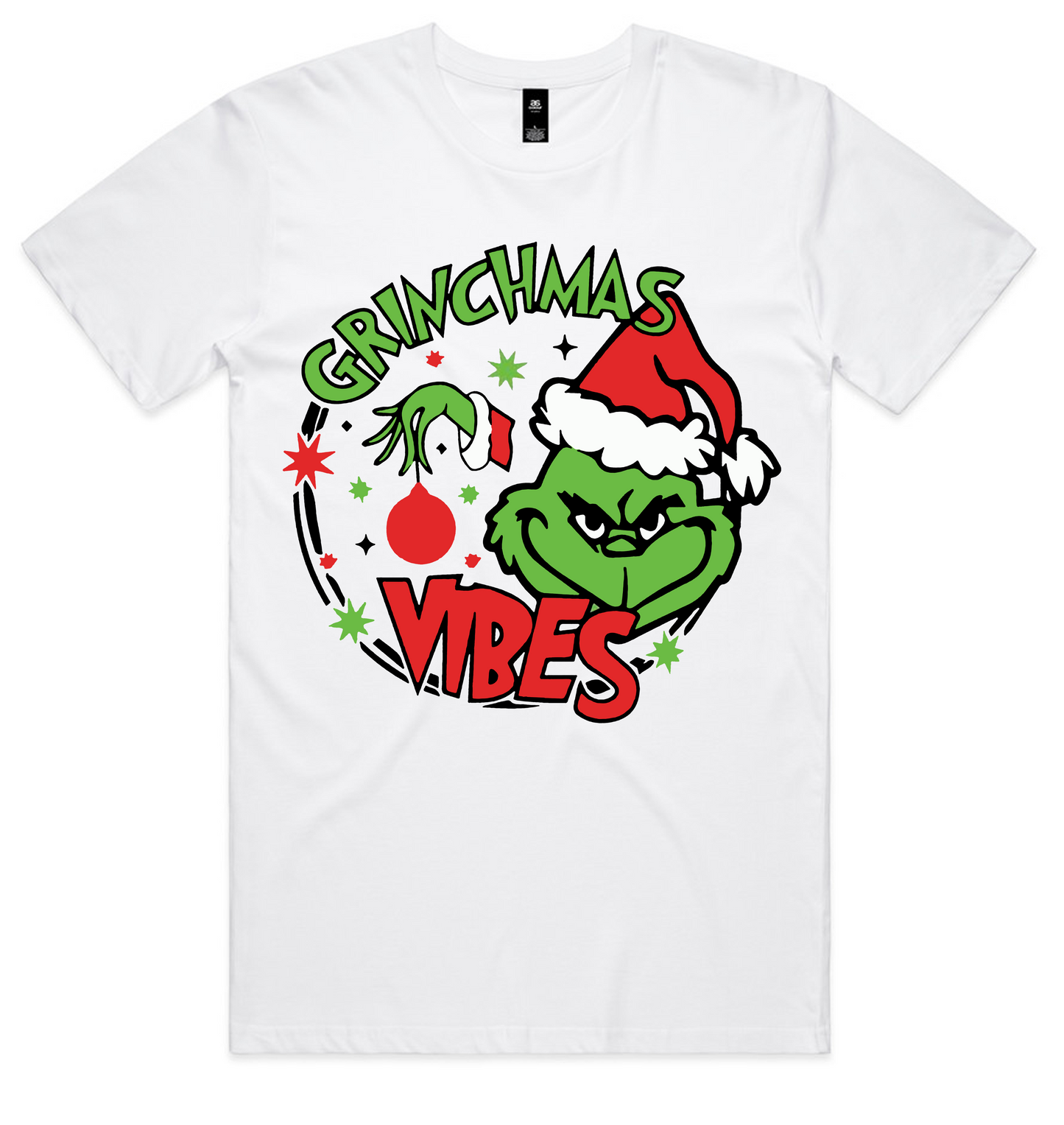 Grinch Christmas Design on AS Colour shirts Select Your Design