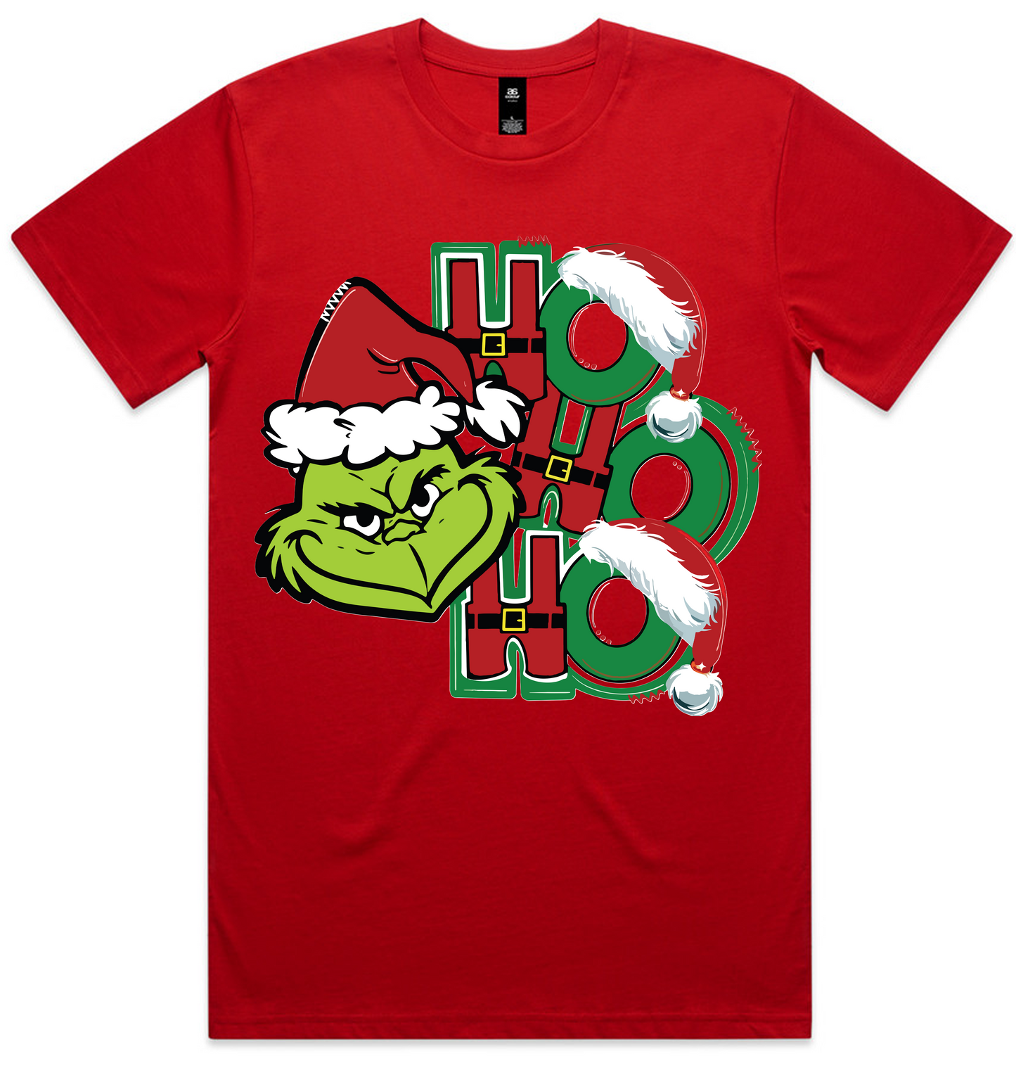 Grinch Christmas Design on AS Colour shirts Select Your Design