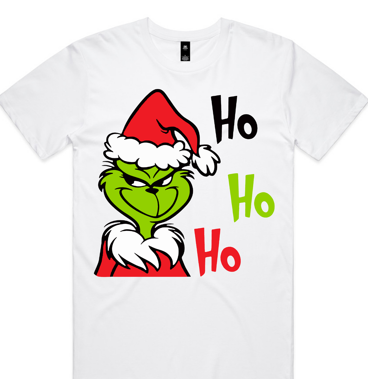Grinch Christmas Design on AS Colour shirts Select Your Design