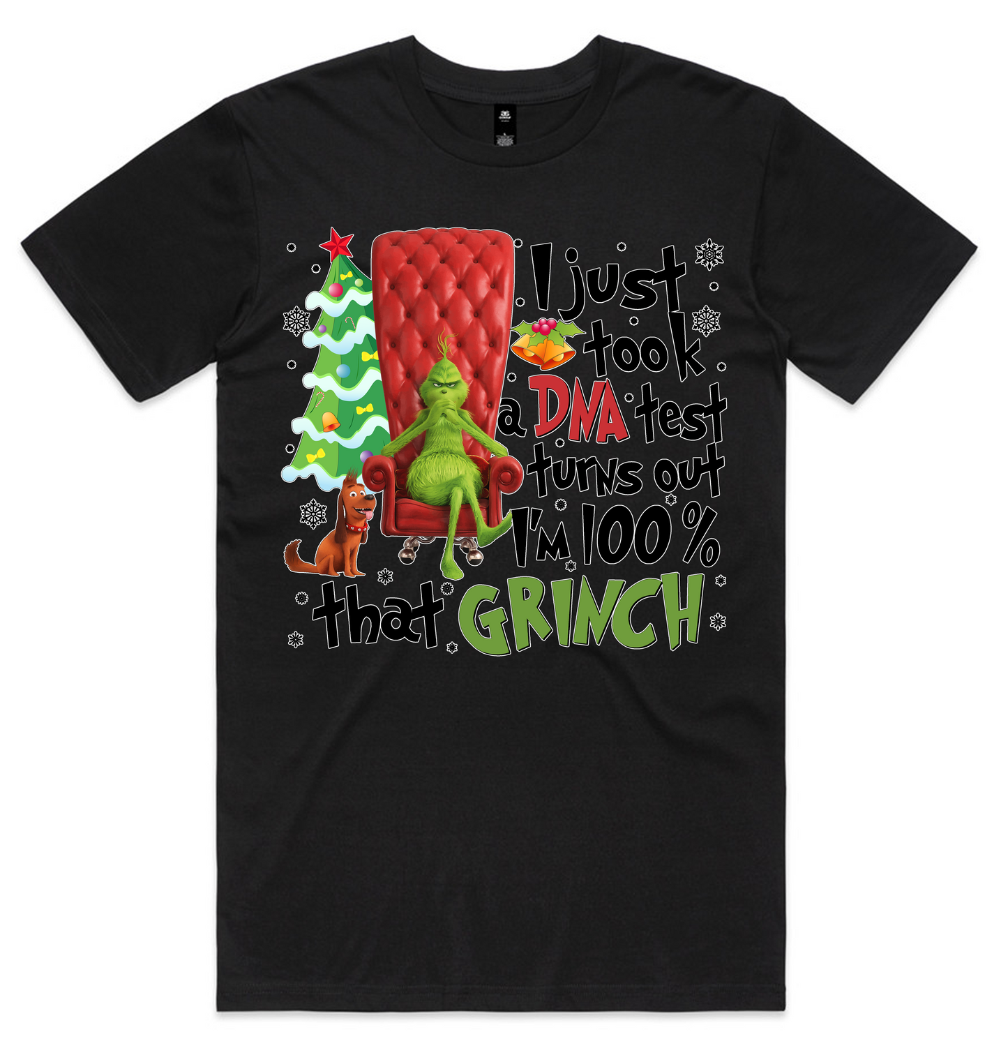 Grinch Christmas Design on AS Colour shirts Select Your Design