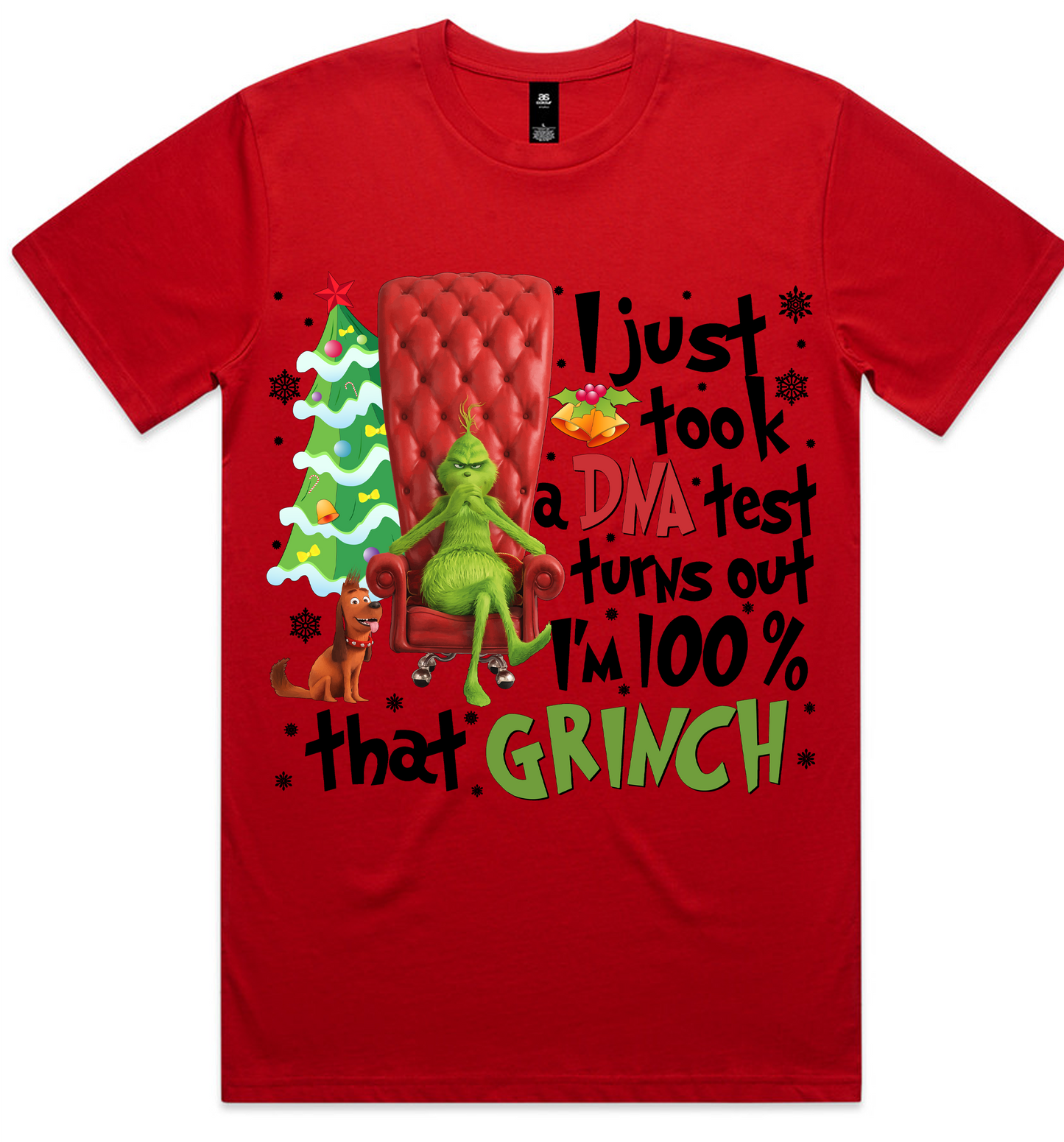 Grinch Christmas Design on AS Colour shirts Select Your Design