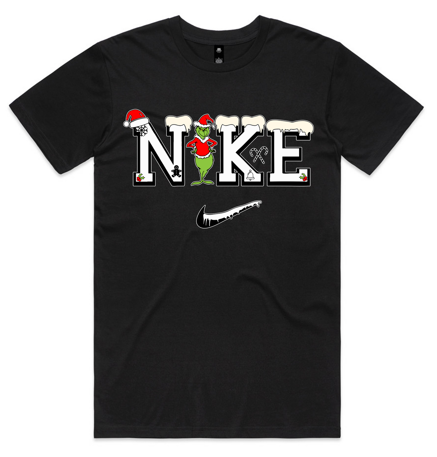 Grinch Christmas Design on AS Colour shirts Select Your Design