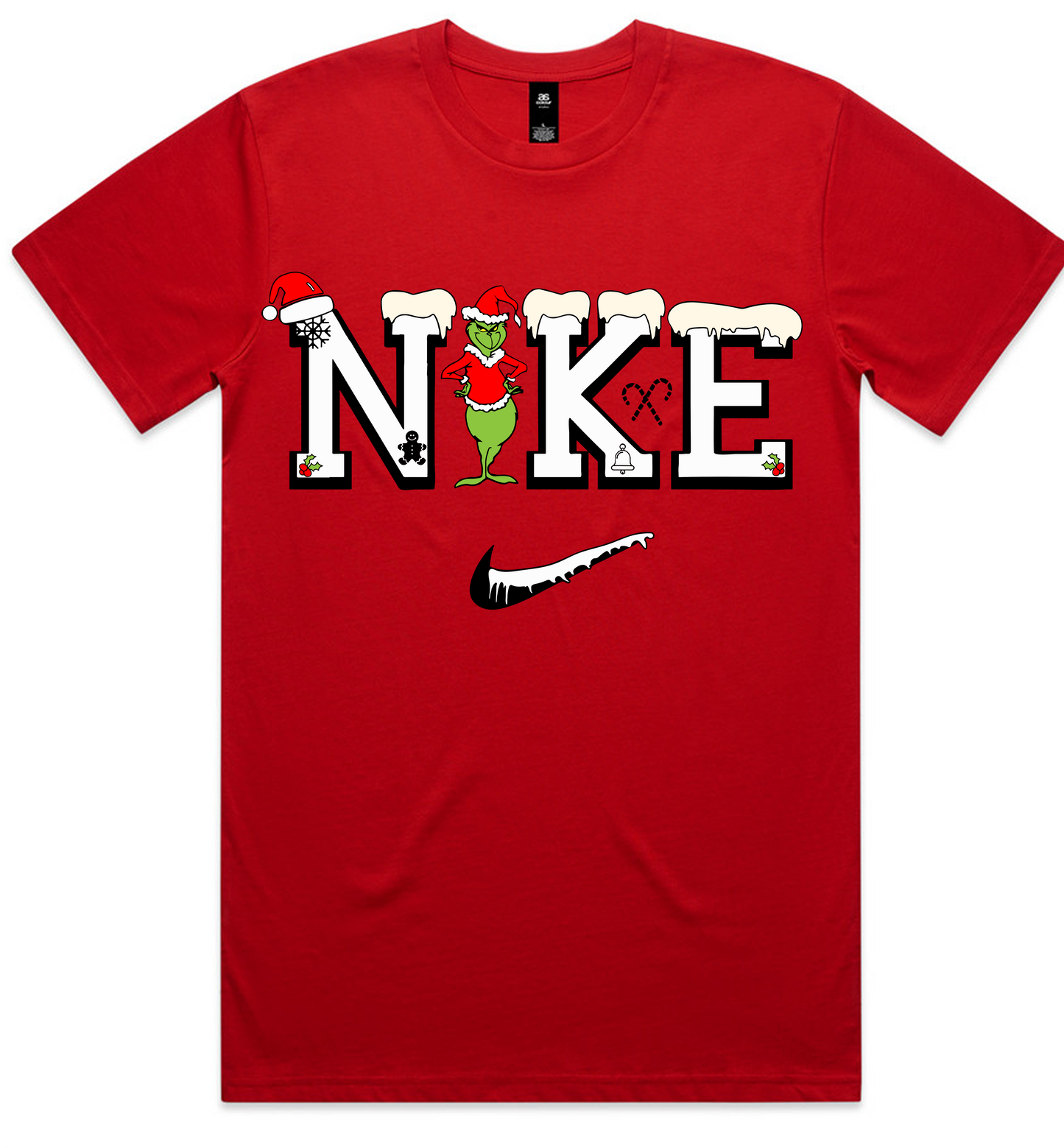 Grinch Christmas Design on AS Colour shirts Select Your Design