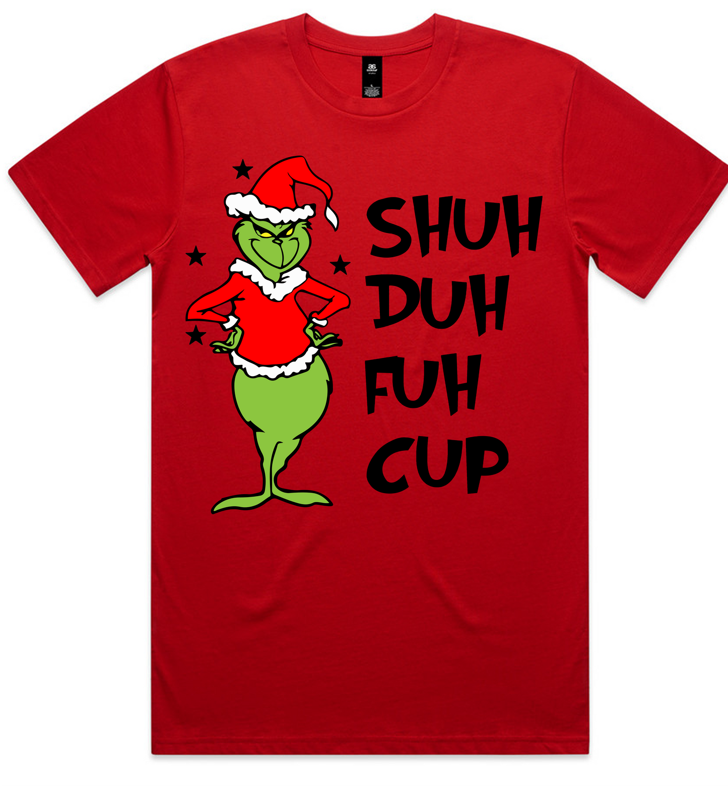 Grinch Christmas Design on AS Colour shirts Select Your Design