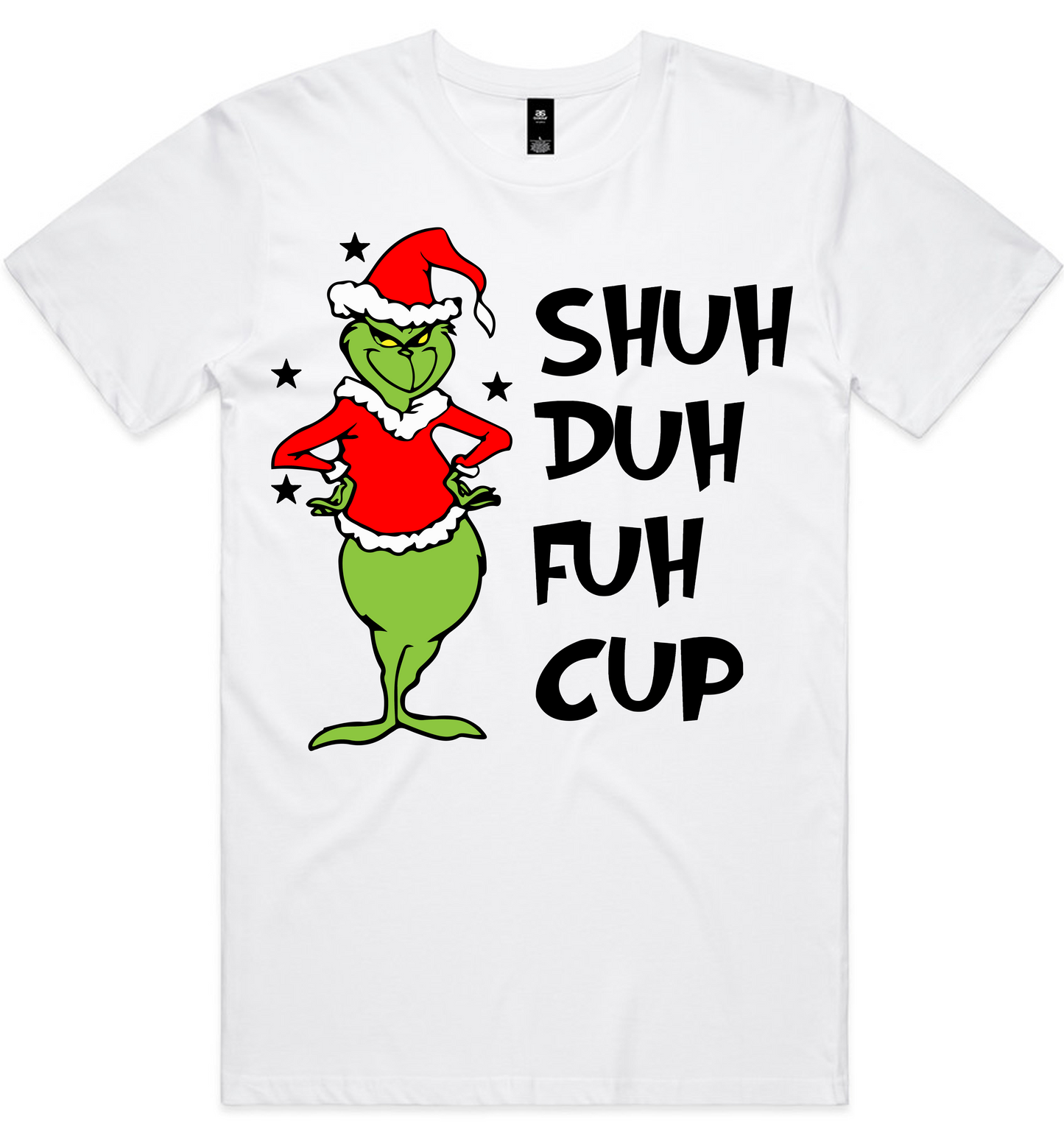 Grinch Christmas Design on AS Colour shirts Select Your Design