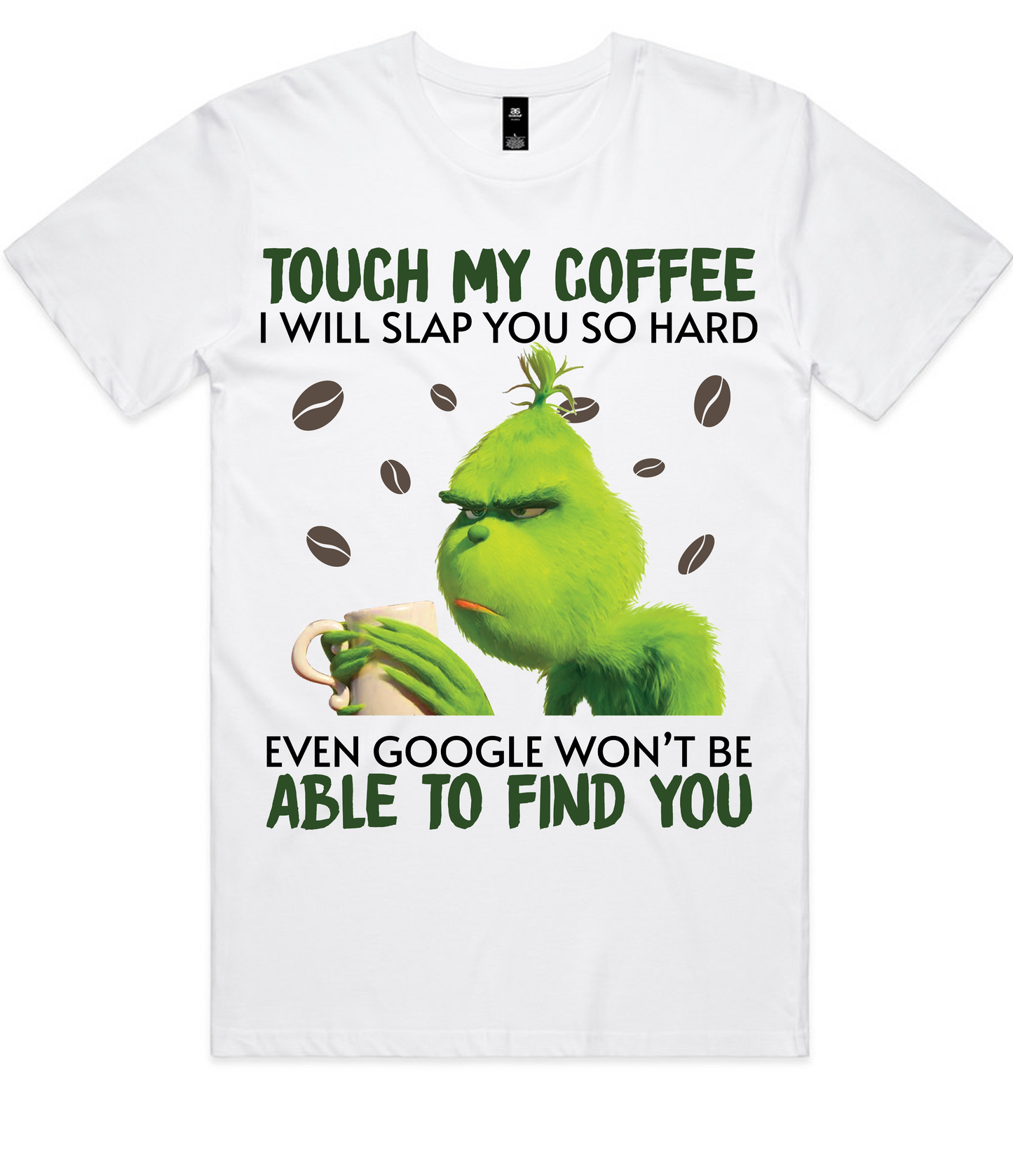 Grinch Christmas Design on AS Colour shirts Select Your Design