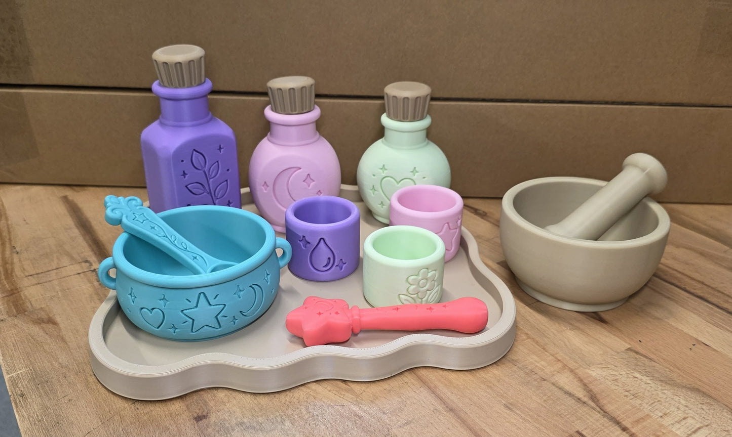 Full Magical potion set with MAGIC WAND AND MORTAR AND PESTLE!!!
